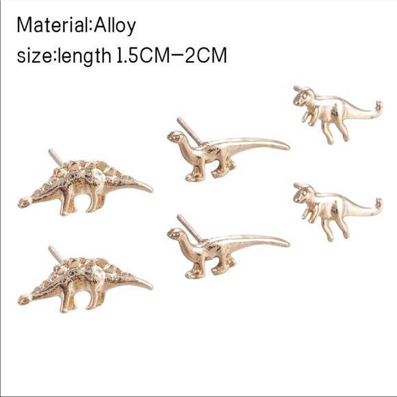 3/$30 NEW! Dinosaur Stud Earrings 3 Pairs Cute Dainty - Picture 6 of 7